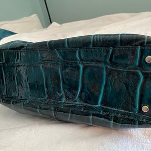 Kate Spade teal faux crocodile shoulder bag